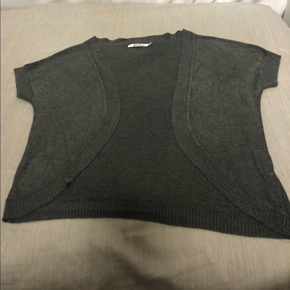 Short Sleeve Open Cardigan